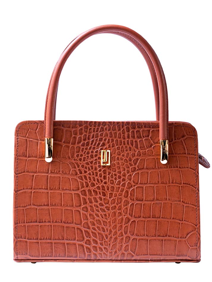 Cartagena Handbag – Crocodile-Embossed Leather Shoulder Bag