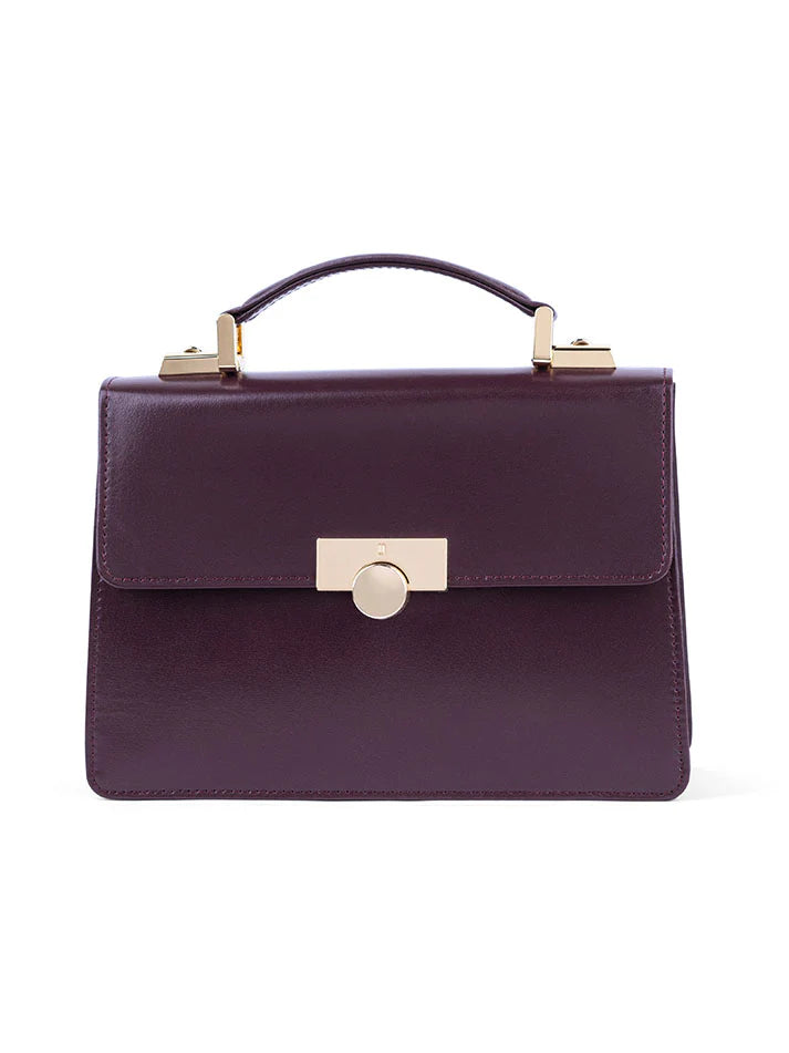 Wisteria Handbag – Maroon Leather Mini Bag with Timeless Elegance