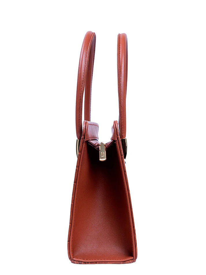 Cartagena Handbag – Crocodile-Embossed Leather Shoulder Bag